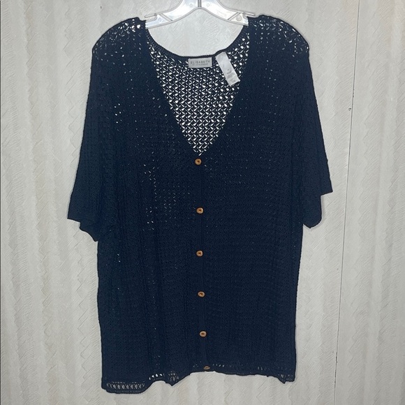 🆕 ELIZABETH by LIZ CLiborne Crochet Button Down Top Size XL - Picture 3 of 5
